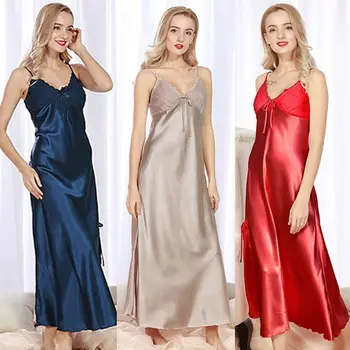 Sexy Women Silk Satin Lace Robe Sleepwear Nightdress Nightgown Summer Sleeveless Strap Sleepshirts
Sexy Women Silk Satin Lace Robe Sleepwear Nightdress Nightgown Summer Sleeveless Strap Sleepshirts