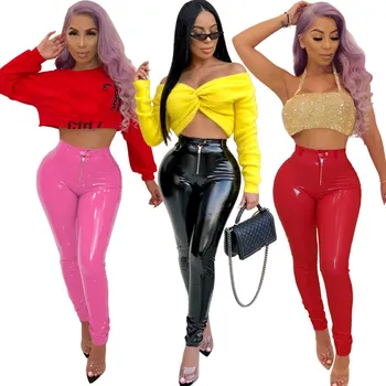 Latex Pu Pants Women Winter Warm Thick High Waist Pant Casual Female Trousers Zipper Front Leather Pants
Latex Pu Pants Women Winter Warm Thick High Waist Pant Casual Female Trousers Zipper Front Leather Pants
