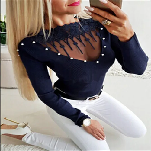 Women's Ladies Fashion Long Sleeve Sexy Spring Autumn Hollow Sweaters Ladies Top Pullover Fashion Sweater
Women's Ladies Fashion Long Sleeve Sexy Spring Autumn Hollow Sweaters Ladies Top Pullover Fashion Sweater