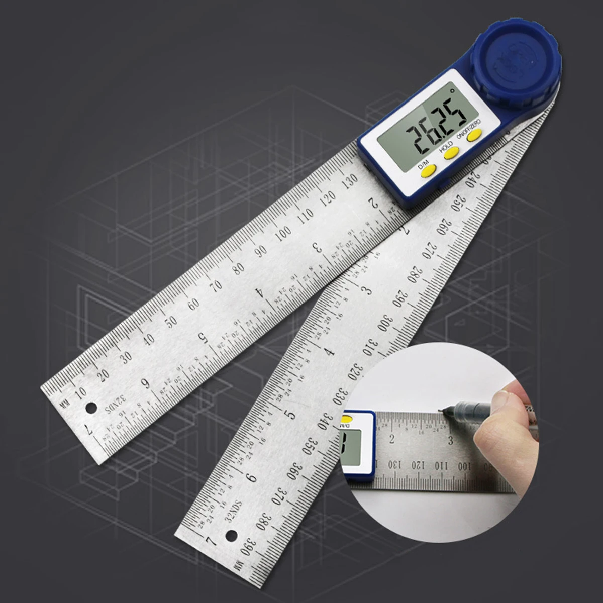 2In1 Ruler Electronic Protractor Meter Gauge Rulers Digital Goniometer Angle Finder With Large LCD Screen for angle measurement
2In1 Ruler Electronic Protractor Meter Gauge Rulers Digital Goniometer Angle Finder With Large LCD Screen for angle measurement