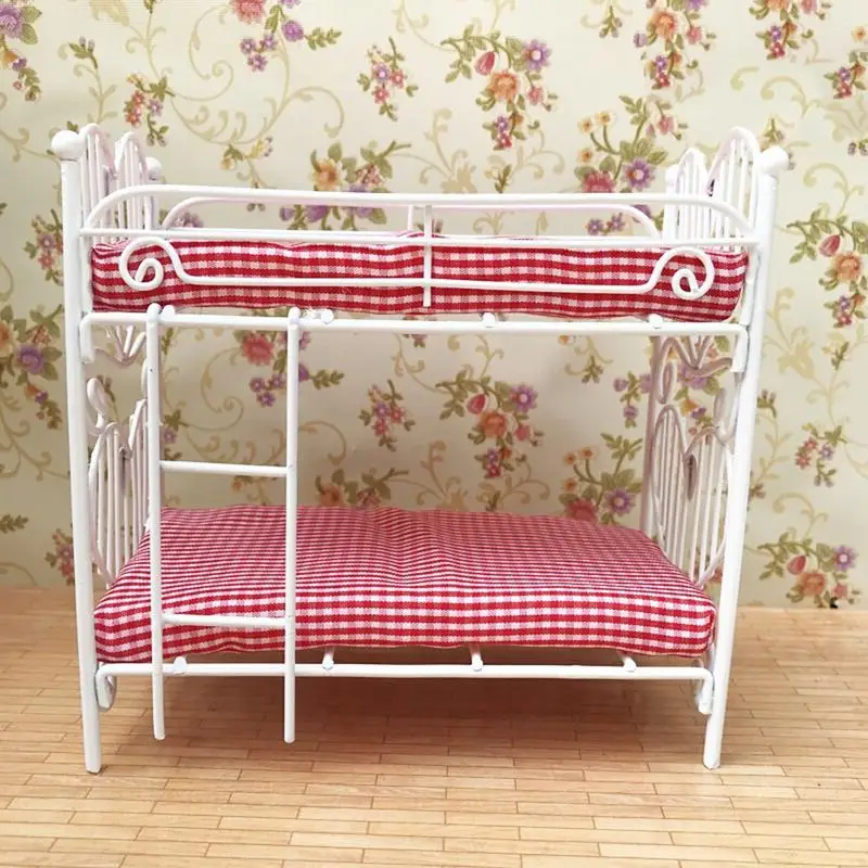 Kids Mini Dollhouse Plastic Iron Frame Two-bunk Bed Set Toy Dollhouse Miniature Furniture Toys For Doll Accessories
Kids Mini Dollhouse Plastic Iron Frame Two-bunk Bed Set Toy Dollhouse Miniature Furniture Toys For Doll Accessories