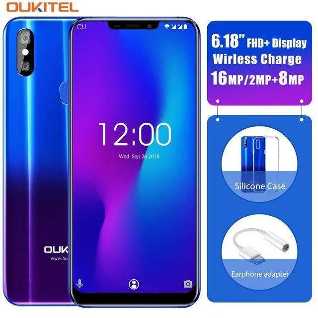 OUKITEL U23 6.18" Notch Display Android 8.1 Mobile Phone Mtk6763t Helio P23 Octa Core 6g 64g Wireless Charge Face ID Smartphone
OUKITEL U23 6.18" Notch Display Android 8.1 Mobile Phone Mtk6763t Helio P23 Octa Core 6g 64g Wireless Charge Face ID Smartphone
