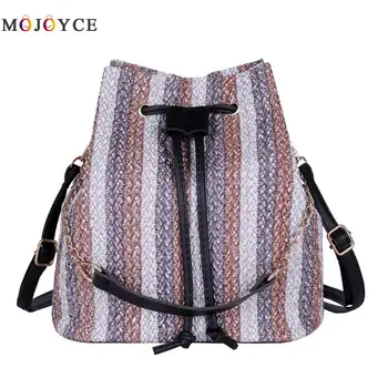 2 ways wearing Weaving Shoulder Women Backpack Fashion Striped Drawstring Bucket Bags Mochila Feminina
2 ways wearing Weaving Shoulder Women Backpack Fashion Striped Drawstring Bucket Bags Mochila Feminina