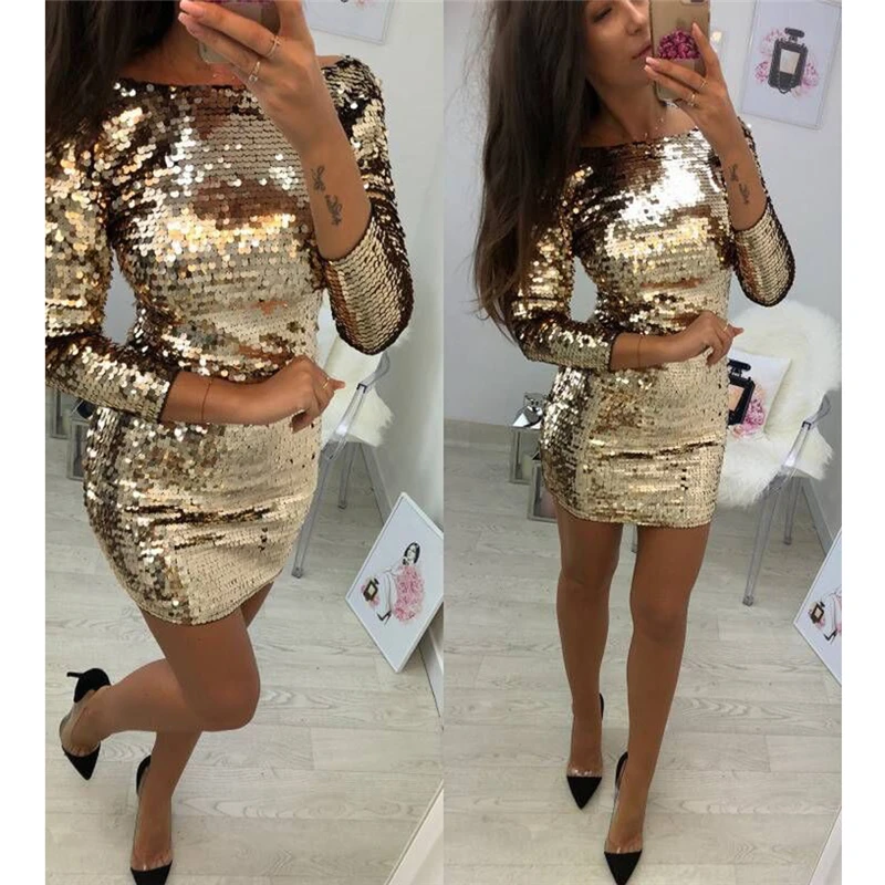 Ladies Formal Evening Party Sexy Sequin Club Short Dresses Sexy Vestidos Autumn Dresses Women Golden Sequins Bodycon Dress
Ladies Formal Evening Party Sexy Sequin Club Short Dresses Sexy Vestidos Autumn Dresses Women Golden Sequins Bodycon Dress