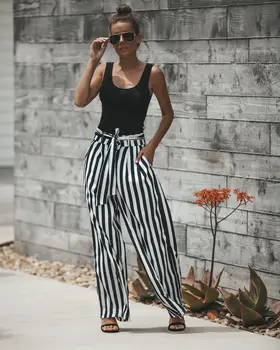 Women Fashion Striped Trousers Palazzo Loose Wide Leg High Waisted Beach Casual Pants
Women Fashion Striped Trousers Palazzo Loose Wide Leg High Waisted Beach Casual Pants