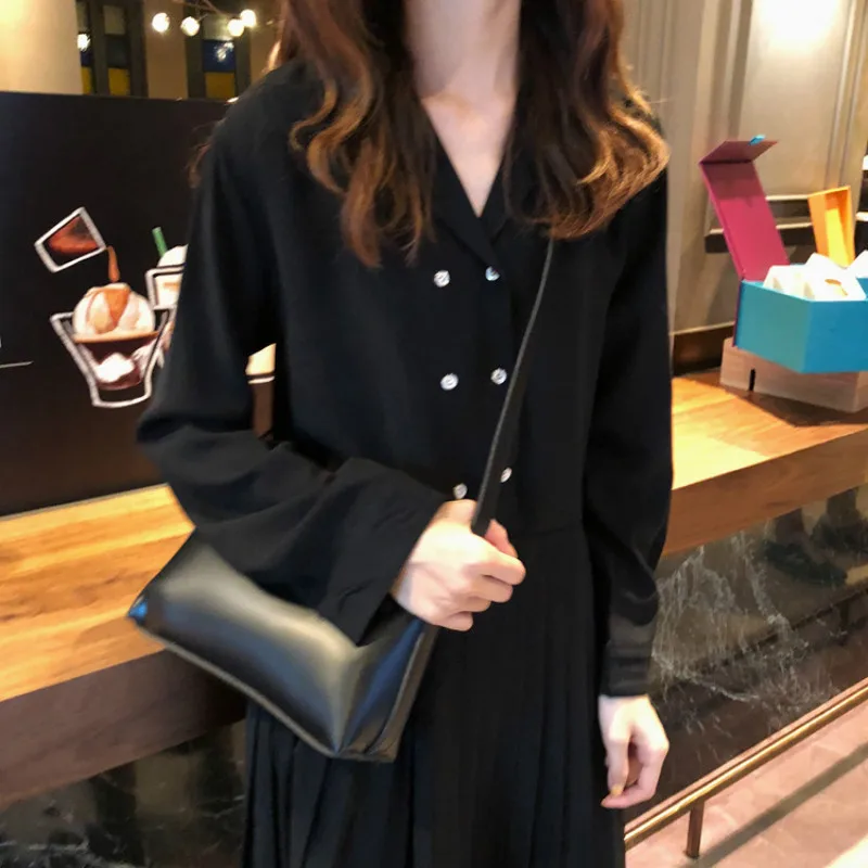 2019 Spring Japanese School Women Jk Suit Black Dress Double-breasted Long Sleeve Pleated Sundress Kawaii Summer Girl Clothing
2019 Spring Japanese School Women Jk Suit Black Dress Double-breasted Long Sleeve Pleated Sundress Kawaii Summer Girl Clothing