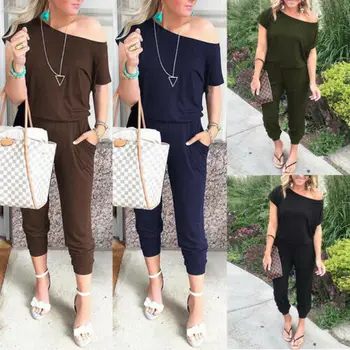 New Women's Ladies Solid Cold Shoulder Short Sleeve Summer Loose Jumpsuit Romper Long Pant Playsuit Casual Leg Trouser
New Women's Ladies Solid Cold Shoulder Short Sleeve Summer Loose Jumpsuit Romper Long Pant Playsuit Casual Leg Trouser