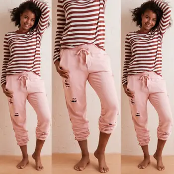 2019 Newest Fashion Women High Waist Drawstring Elastic Long Pants Ripped Pencil Trousers
2019 Newest Fashion Women High Waist Drawstring Elastic Long Pants Ripped Pencil Trousers