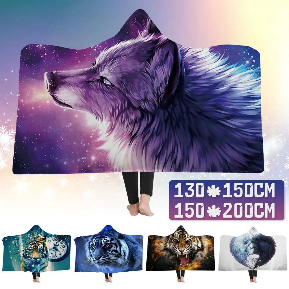 Ice Tiger Plush Hooded Blanket 3D Printed Plush Hooded Blanket for Adults Kid Warm Wearable Fleece Throw Blankets Wolf
Ice Tiger Plush Hooded Blanket 3D Printed Plush Hooded Blanket for Adults Kid Warm Wearable Fleece Throw Blankets Wolf