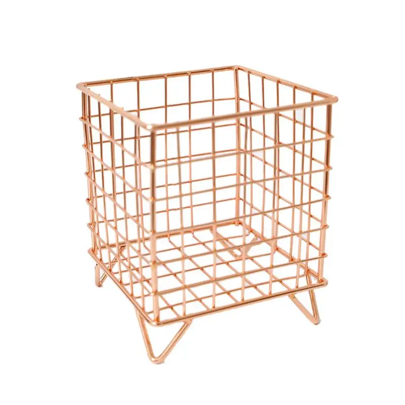 Storage Basket Cosmetic Organizer Rose Gold Makeup Brushes Holder Metal Wire Toiletry Collection Baskets Nordic Iron
Storage Basket Cosmetic Organizer Rose Gold Makeup Brushes Holder Metal Wire Toiletry Collection Baskets Nordic Iron