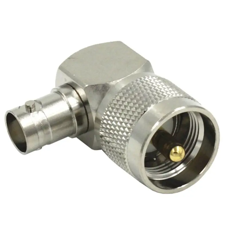 UHF PL259 PL-259 male to BNC female right angle RF adapter connector,silver
UHF PL259 PL-259 male to BNC female right angle RF adapter connector,silver