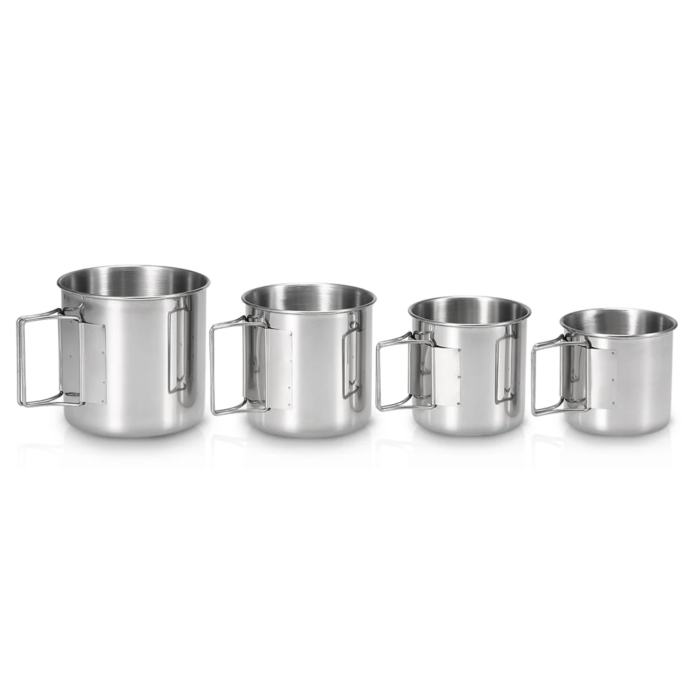 4pcs Drinking Water Cups Mugs Stainless Steel Cups Set with Foldable Handles for Home Outdoor Tableware Camping Equipment
4pcs Drinking Water Cups Mugs Stainless Steel Cups Set with Foldable Handles for Home Outdoor Tableware Camping Equipment