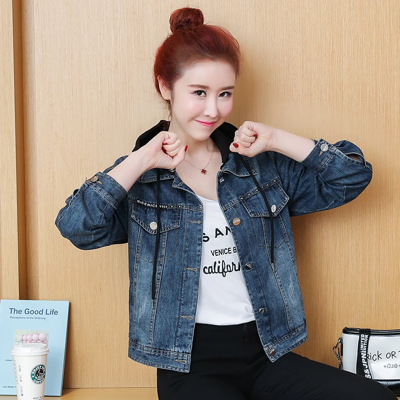 #3322 Spring Outerwear Letters Kiss Short Denim Jacket Women Hooded Harakuku Preppy Style Slim Casual Jeans Jacket Printed Rivet
#3322 Spring Outerwear Letters Kiss Short Denim Jacket Women Hooded Harakuku Preppy Style Slim Casual Jeans Jacket Printed Rivet