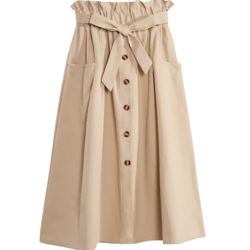 LANMREM 2019 New Single-breasted Sashes Pockets A-Line Skirt Fashion Bow Loose Multiple Colour Elastic Waist Women Bottoms BC726
LANMREM 2019 New Single-breasted Sashes Pockets A-Line Skirt Fashion Bow Loose Multiple Colour Elastic Waist Women Bottoms BC726