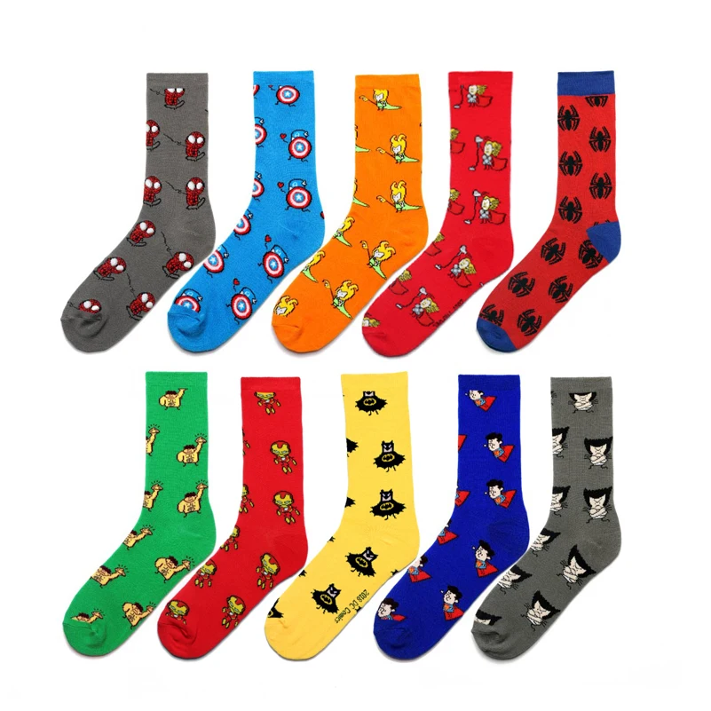 Women Sock Funny Cartoon Thor Loki Spider Superman Bat Steel Chivalrous Happy Harajuku Streetwear Hip Hop Vintage male Hosiery
Women Sock Funny Cartoon Thor Loki Spider Superman Bat Steel Chivalrous Happy Harajuku Streetwear Hip Hop Vintage male Hosiery