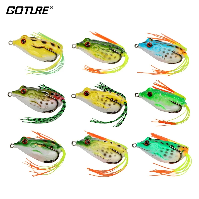 Goture 9pcs/set Frog Lure Fishing Bait 5.5cm 12.5g Silicone Soft Lure Topwater Fishing Gear Popper Artificial Bait Fake Lure
Goture 9pcs/set Frog Lure Fishing Bait 5.5cm 12.5g Silicone Soft Lure Topwater Fishing Gear Popper Artificial Bait Fake Lure