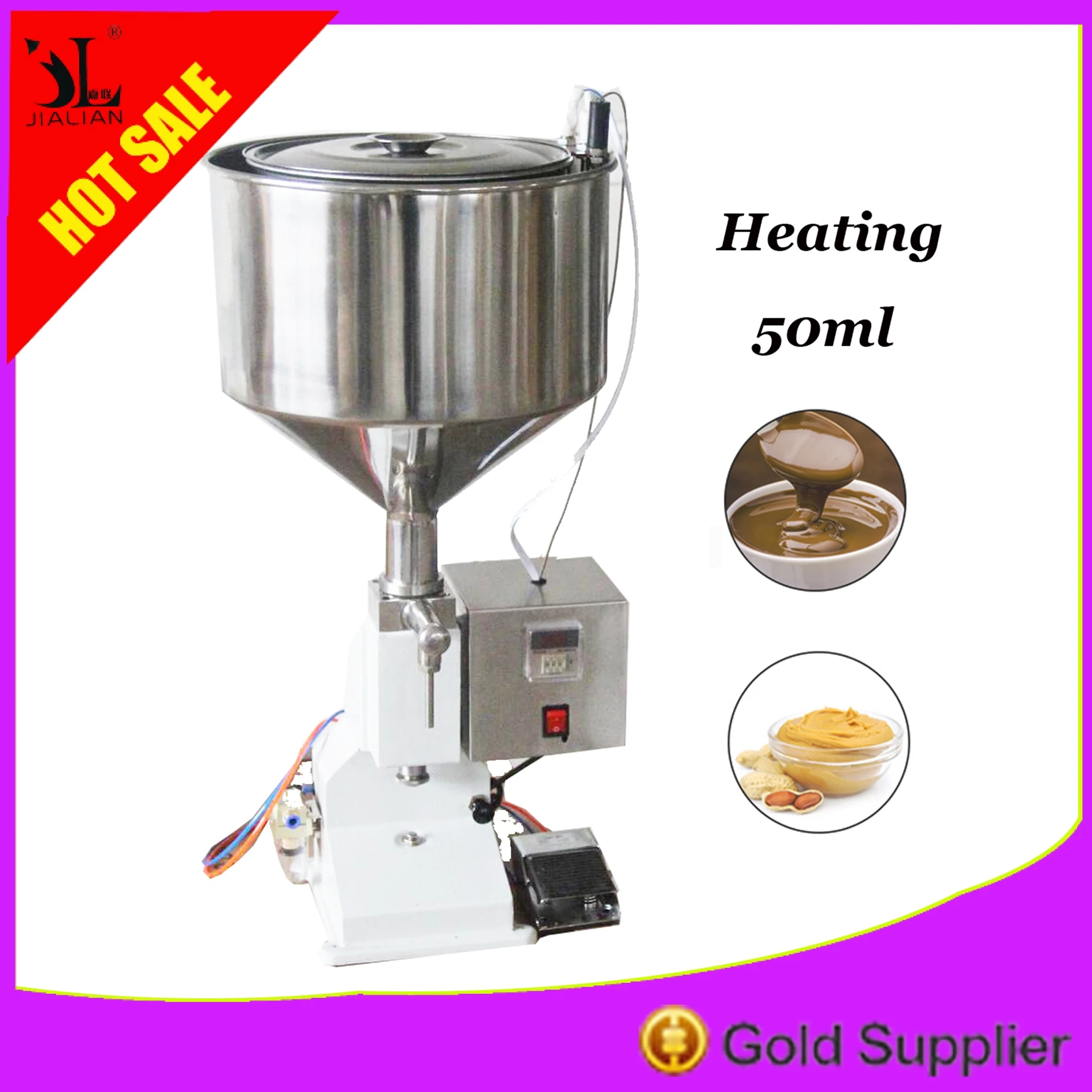 Heating Hopper Pneumatic Filling Machine 5-50ml Cream Food Paste Dispensing Peanut Butter Packaging Equipment Free Shipping
Heating Hopper Pneumatic Filling Machine 5-50ml Cream Food Paste Dispensing Peanut Butter Packaging Equipment Free Shipping