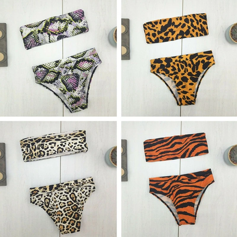 Women animal printed bikini swimwear Hot sexy Bandeau padded swimsuit high waist maillot de bain holiday Push-up beach wear 2019
Women animal printed bikini swimwear Hot sexy Bandeau padded swimsuit high waist maillot de bain holiday Push-up beach wear 2019