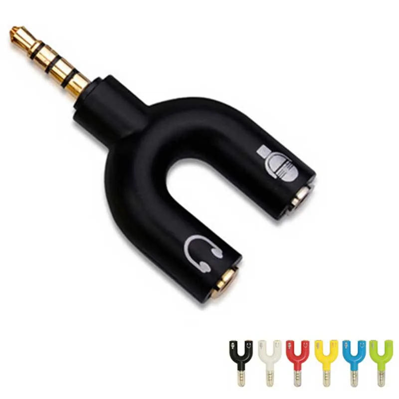 Multi-colored U-shape Plug 3.5mm Earphone Adapter Jack Stereo Audio Mic & Headphone Splitter Adapter For MP3 Player Audio Cables
Multi-colored U-shape Plug 3.5mm Earphone Adapter Jack Stereo Audio Mic & Headphone Splitter Adapter For MP3 Player Audio Cables