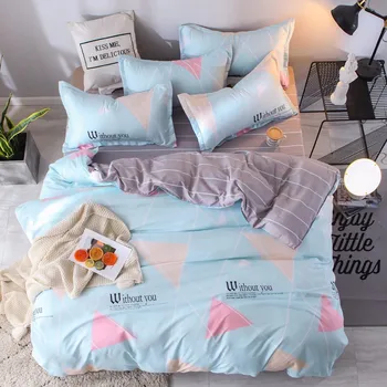 Home Adult Bedding Set 3/4pcs Blue Gray Stripes Cross Pattern Child Cot Set Including Duvet Cover Pillowcase Flat Bed Sheet
Home Adult Bedding Set 3/4pcs Blue Gray Stripes Cross Pattern Child Cot Set Including Duvet Cover Pillowcase Flat Bed Sheet