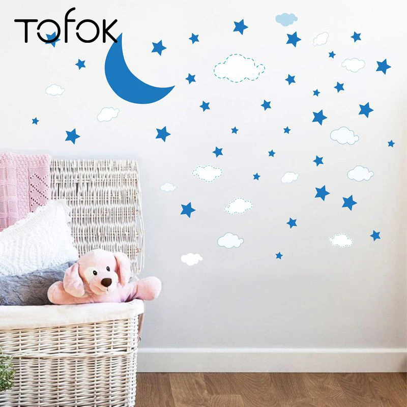 Tofok Blue Moon Star Clouds Wall Sticker DIY Nordic Style Baby Kids Room Bedroom Wallpaper PVC Vinyl Nursery Dorm Decoration
Tofok Blue Moon Star Clouds Wall Sticker DIY Nordic Style Baby Kids Room Bedroom Wallpaper PVC Vinyl Nursery Dorm Decoration