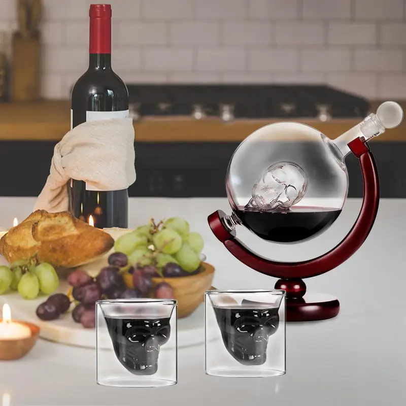 800ML Globe Whiskey Wine Decanter Skeleton Model Decorative Rotatable Wine Bottle Cup Glass Craft Set
800ML Globe Whiskey Wine Decanter Skeleton Model Decorative Rotatable Wine Bottle Cup Glass Craft Set