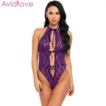 Avidlove Women Sexy One Piece Lingerie Bodysuit Plus Size Erotic Lingerie Halter Front Tie Lace Teddy Nightwear Sleepwear
Avidlove Women Sexy One Piece Lingerie Bodysuit Plus Size Erotic Lingerie Halter Front Tie Lace Teddy Nightwear Sleepwear