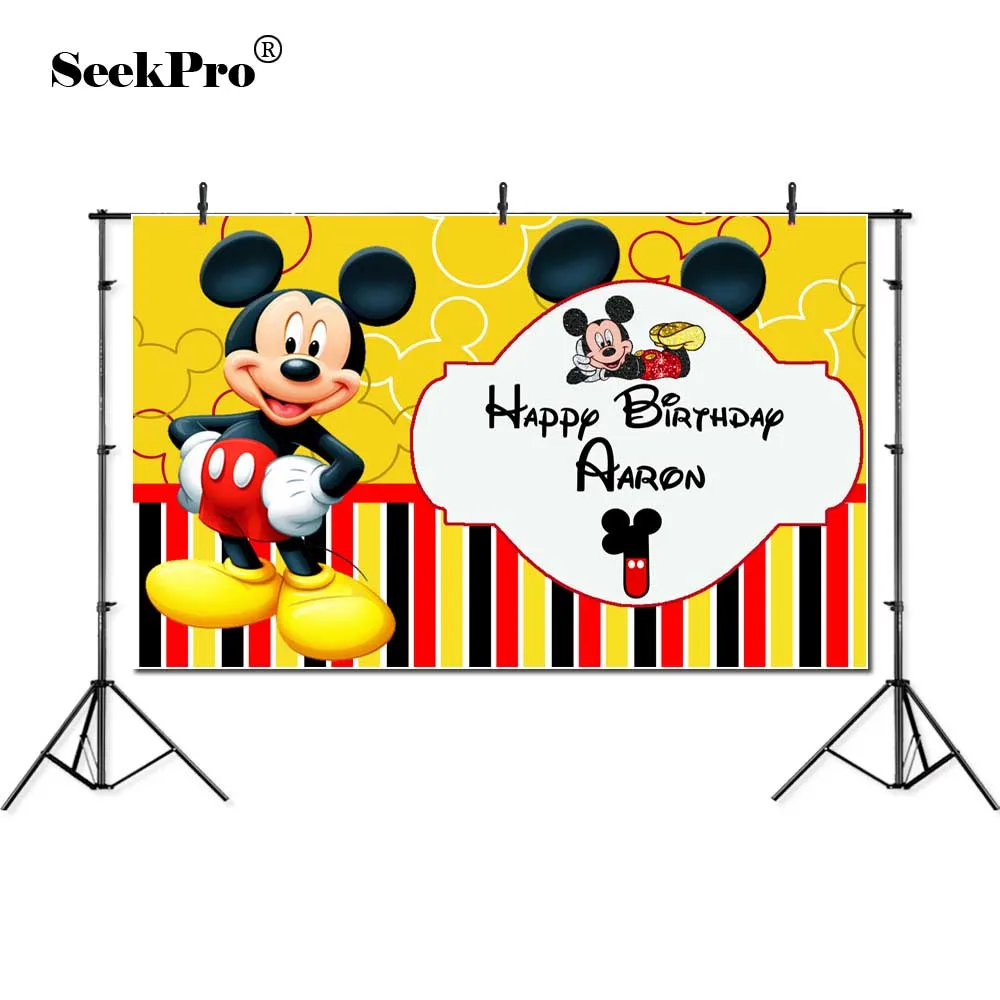 Personalized Yellow Mickey Mouse Happy Birthday Baby Photo Backgrounds Printed Professional indoor Photographic Studio Backdrops
Personalized Yellow Mickey Mouse Happy Birthday Baby Photo Backgrounds Printed Professional indoor Photographic Studio Backdrops