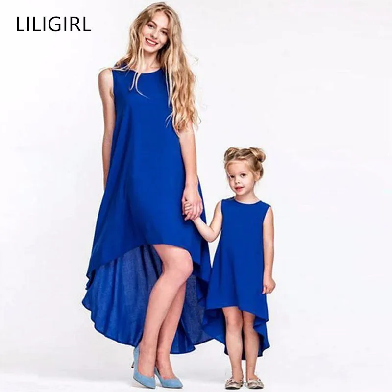 Платье LILIGIRL для мамы и дочки без рукавов пляжные детские платья девочек семейная