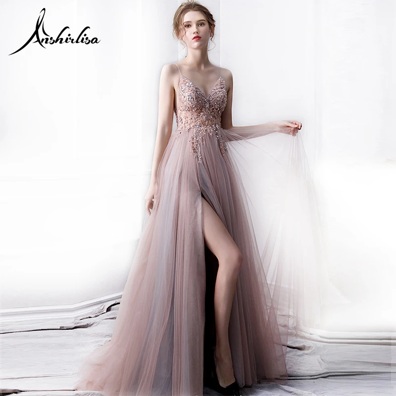 Anshirlisa Women's Prom Dress A Line Slit Deep V Sexy Backless Luxury Beading Illusion Elegant Formal Gala Gown robe de soiree
Anshirlisa Women's Prom Dress A Line Slit Deep V Sexy Backless Luxury Beading Illusion Elegant Formal Gala Gown robe de soiree