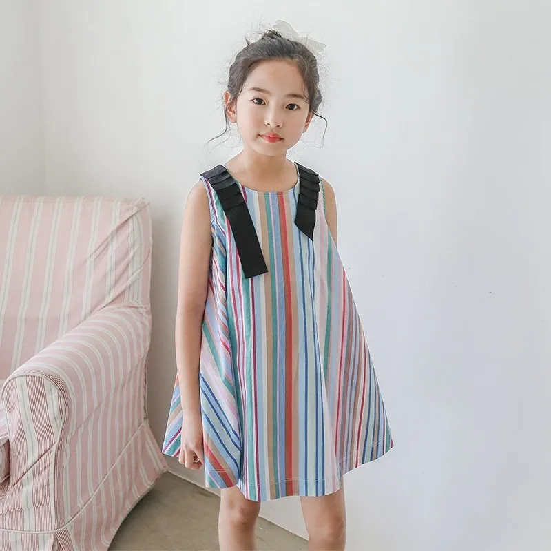 Colorful Striped Sleeveless Beach Dresses For Teenage Girls Cotton O-neck Holiday Mini Baby Dress Kids Children Sundress Clothes
Colorful Striped Sleeveless Beach Dresses For Teenage Girls Cotton O-neck Holiday Mini Baby Dress Kids Children Sundress Clothes
