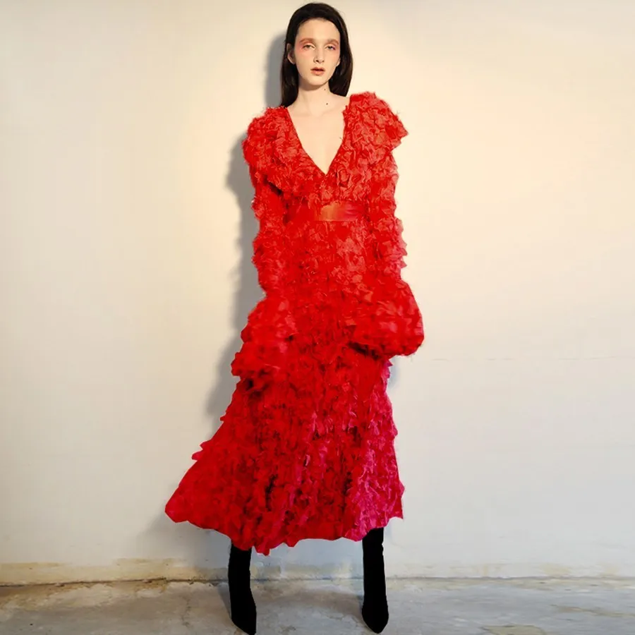 Luxury Brand Runway Designer High Quality Sashes Deep V-neck Sexy Elegant Woman Dress Holiday Party Female Maxi Dress Vestido
Luxury Brand Runway Designer High Quality Sashes Deep V-neck Sexy Elegant Woman Dress Holiday Party Female Maxi Dress Vestido