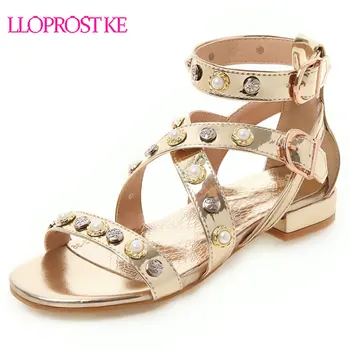 Lloprost ke Women Sandals Sexy Gold Silver Pearl Rivet Summer Shoes Woman Beach Flat Sandals Luxury Gladiator Sandalias H325
Lloprost ke Women Sandals Sexy Gold Silver Pearl Rivet Summer Shoes Woman Beach Flat Sandals Luxury Gladiator Sandalias H325