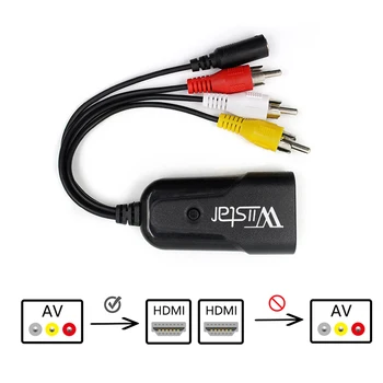 Wiistar RCA AV TO HDMI Converter Adapter Full HD Male to Female Mini Composite CVBS to HDMI AV2HDMI Audio Converter for PS4 TV
Wiistar RCA AV TO HDMI Converter Adapter Full HD Male to Female Mini Composite CVBS to HDMI AV2HDMI Audio Converter for PS4 TV