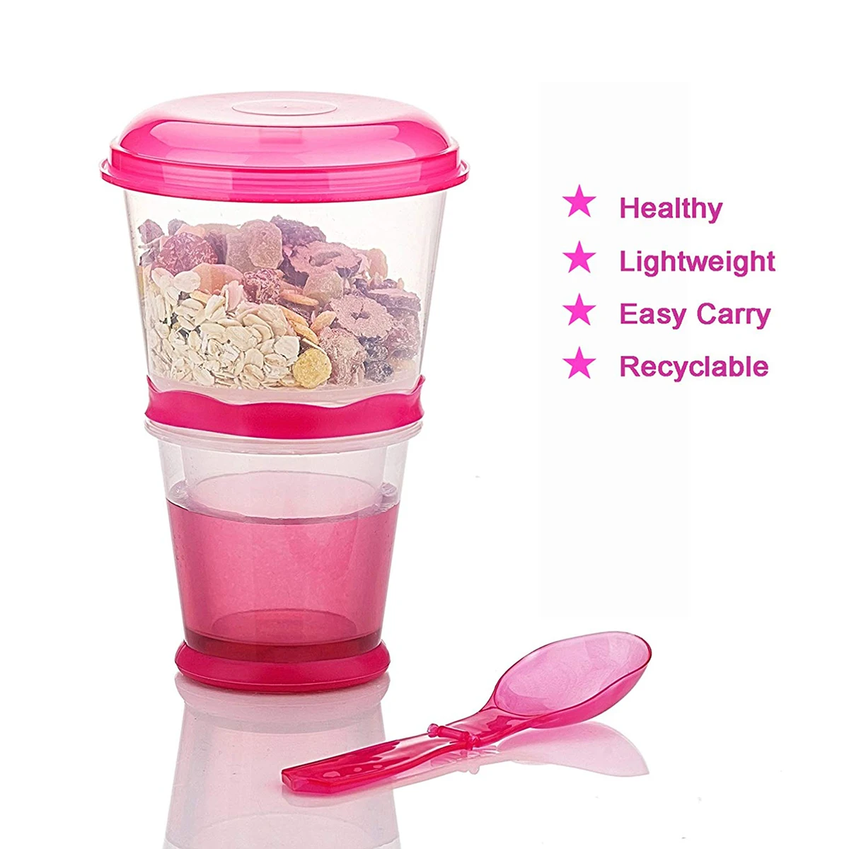 Creative Breakfast Cup Oatmeal Cup Cereal To Go PP Material Snack Cup With Lid Foldable Spoon Food Container Keep Milk Cold
Creative Breakfast Cup Oatmeal Cup Cereal To Go PP Material Snack Cup With Lid Foldable Spoon Food Container Keep Milk Cold