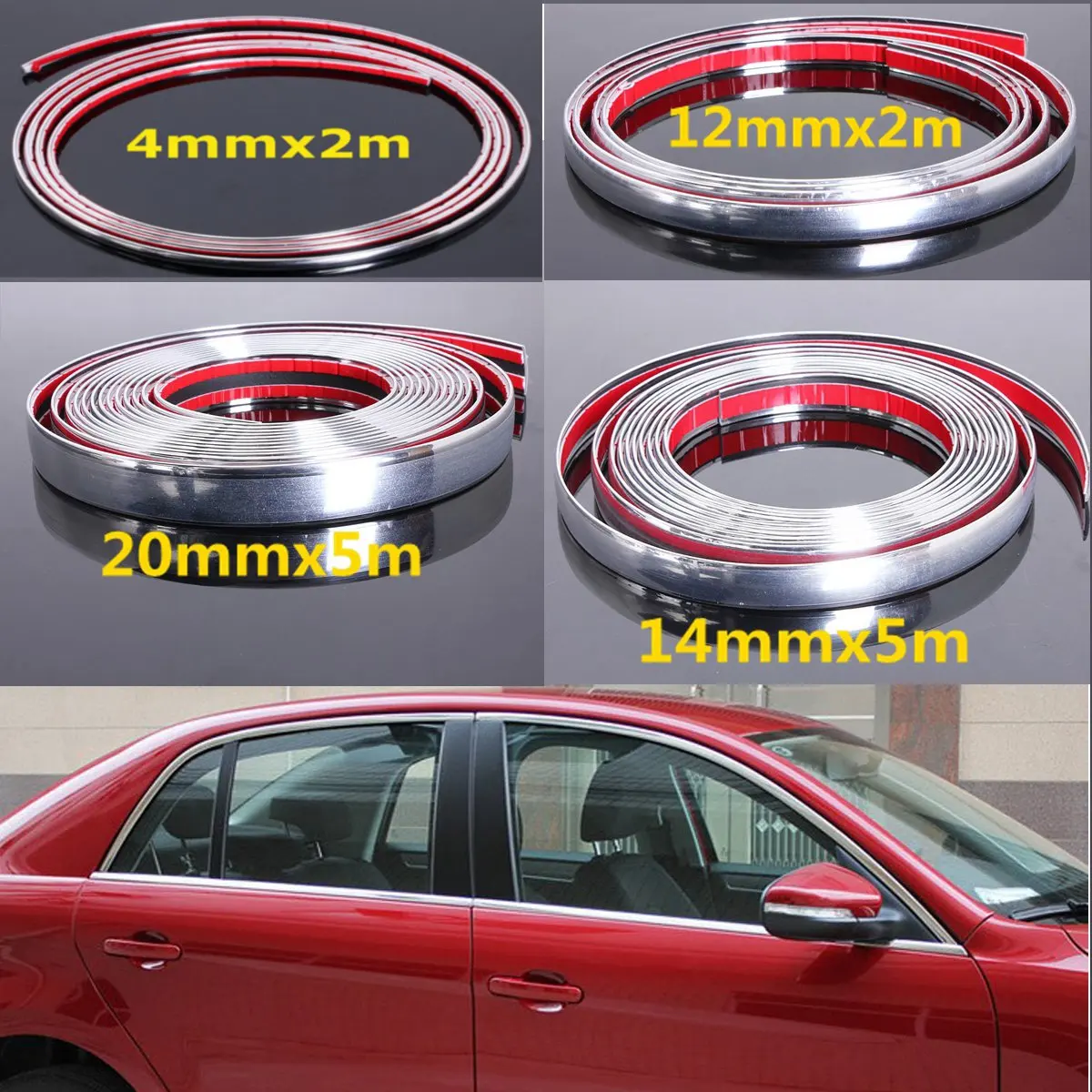 Car Chrome Styling Decoration Moulding Trim Strip Tape DIY Protective Sticker Cover 5/12mmx2m / 14/20mmx5m
Car Chrome Styling Decoration Moulding Trim Strip Tape DIY Protective Sticker Cover 5/12mmx2m / 14/20mmx5m