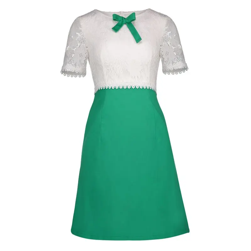 Sisjuly Women Dresses Vintage Lace Patchwork Hollow Bowknot Color Block Sexy Elegant Summer Casual Short Sleeve Chic Dress
Sisjuly Women Dresses Vintage Lace Patchwork Hollow Bowknot Color Block Sexy Elegant Summer Casual Short Sleeve Chic Dress