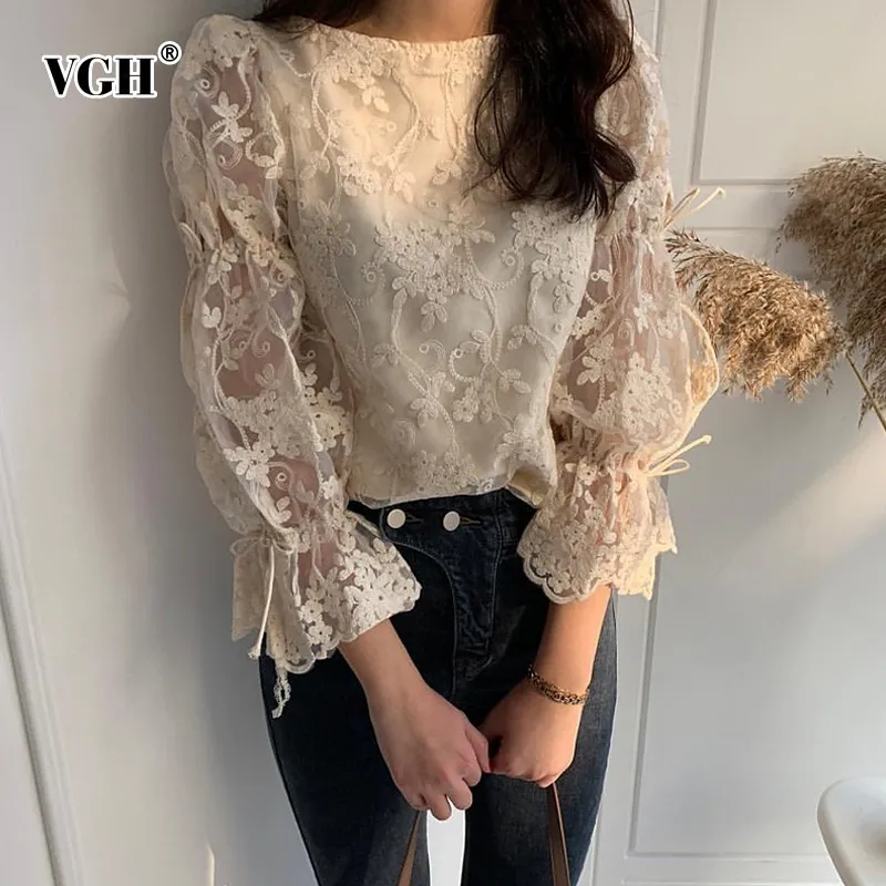 VGH Spring Sweet Women Shirt Side Lace Up Bow Flare Sleeve O Neck Loose Slim Lace Print Female Blouse 2019 Fashion Krean New
VGH Spring Sweet Women Shirt Side Lace Up Bow Flare Sleeve O Neck Loose Slim Lace Print Female Blouse 2019 Fashion Krean New