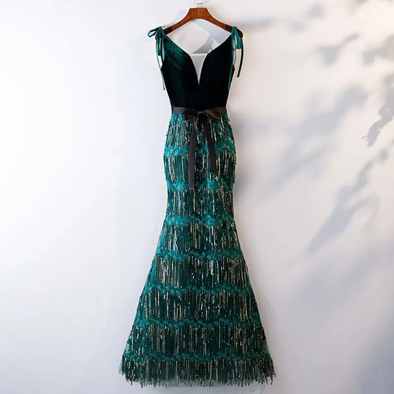 Dressv green v neck elegant sleeveless evening dress mermaid zipper up floor length wedding party formal evening dresses
Dressv green v neck elegant sleeveless evening dress mermaid zipper up floor length wedding party formal evening dresses