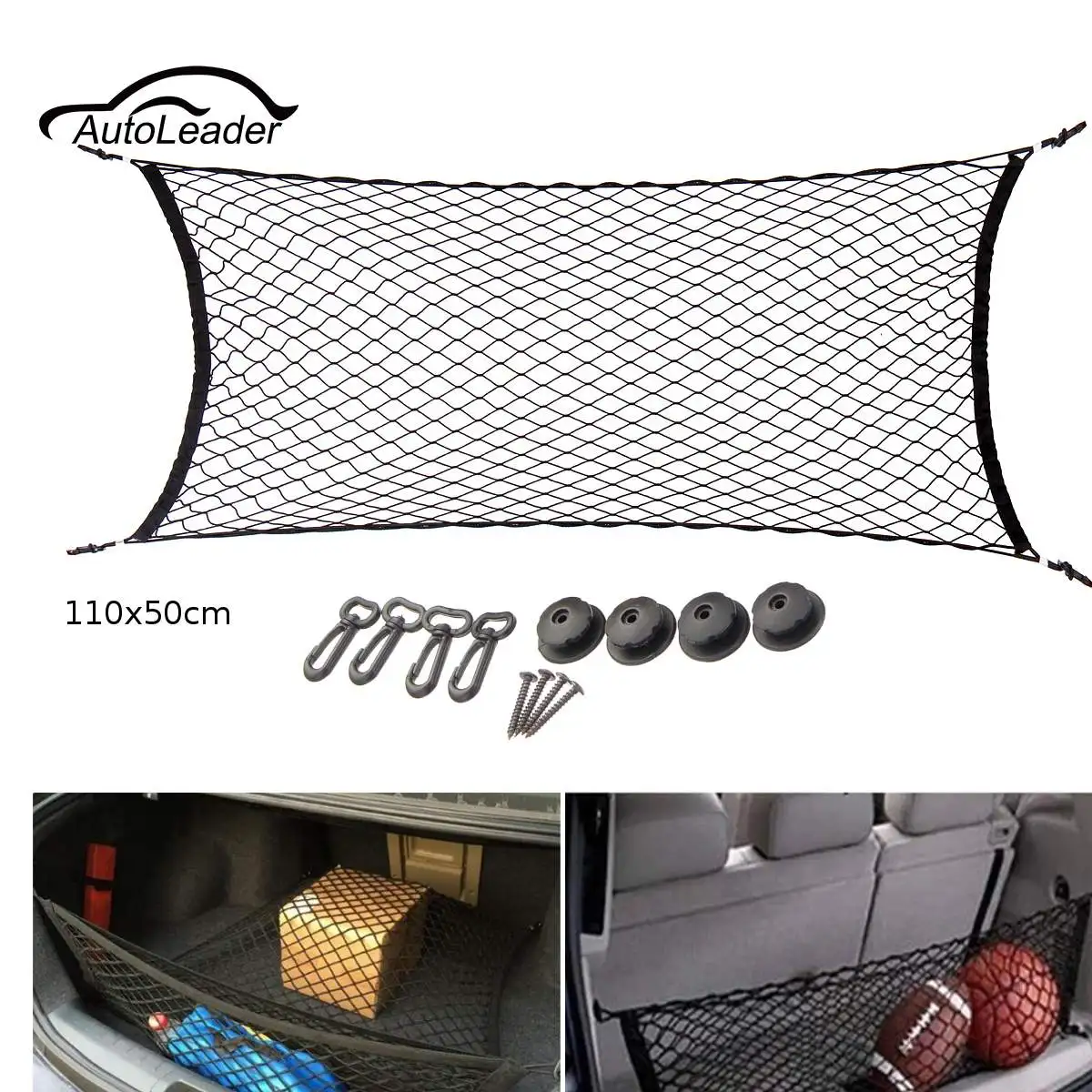 110x50cm Car Trunk Rear Cargo Nets Fixer Organizer Storage Elastic Mesh Net Holder 4 Hooks
110x50cm Car Trunk Rear Cargo Nets Fixer Organizer Storage Elastic Mesh Net Holder 4 Hooks