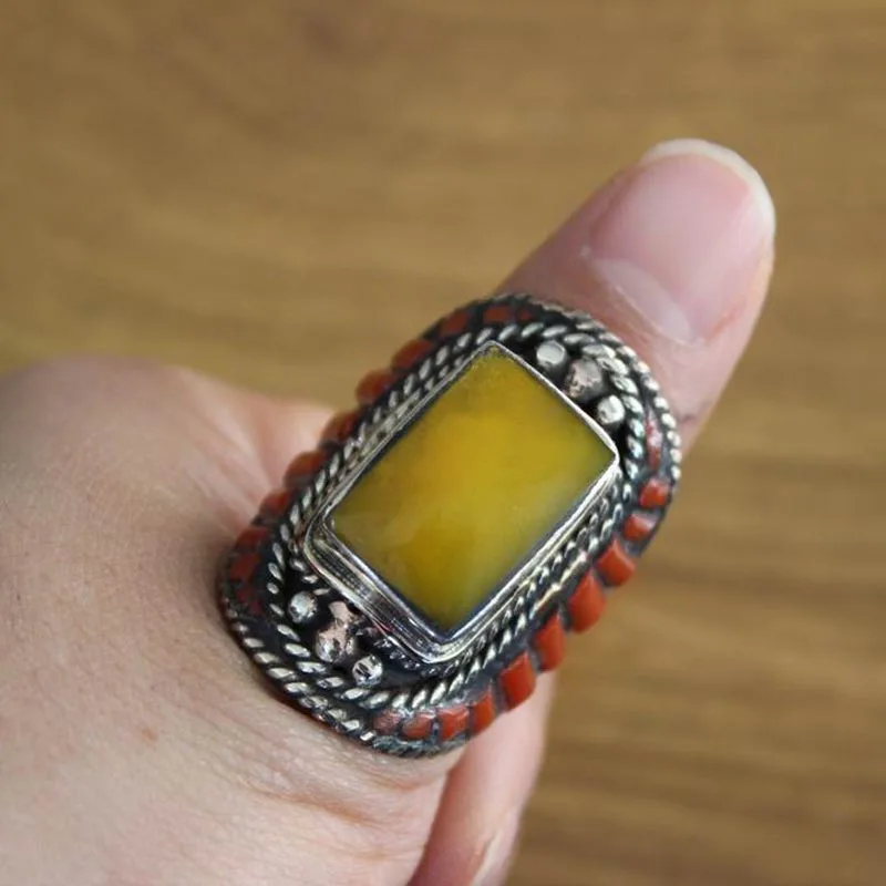 RG007 Tribal Tibetan Copper Square Stone Large Ring Or Thumb Ring Handmade Nepal Jewelry 2019 New Arrival
RG007 Tribal Tibetan Copper Square Stone Large Ring Or Thumb Ring Handmade Nepal Jewelry 2019 New Arrival