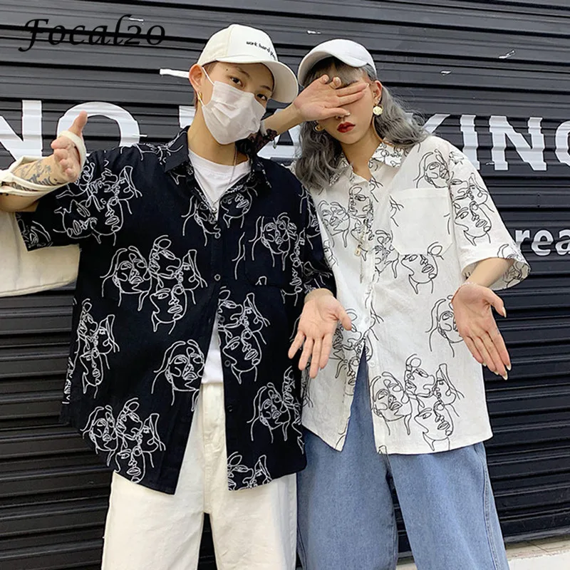 Focal20 Japan Style Face Print Female Blouse Shirts 2019 Summer Spring Turn-down Collar Short Sleeve Loose Women Shirt Blouse
Focal20 Japan Style Face Print Female Blouse Shirts 2019 Summer Spring Turn-down Collar Short Sleeve Loose Women Shirt Blouse