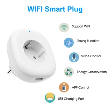 Wifi Smart Socket Plug USB EU Smart Alexa Outlet Support Remote Control Timing Function Voice Control for Amazon Alexa /Google
Wifi Smart Socket Plug USB EU Smart Alexa Outlet Support Remote Control Timing Function Voice Control for Amazon Alexa /Google