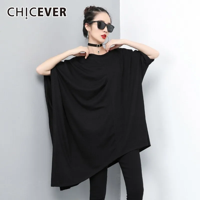 CHICEVER Spring Women T-shirt O Neck Half Batwing Sleeve Irregular Hem Loose Oversize Slim Female Top Clothing 2019 Fashion New
CHICEVER Spring Women T-shirt O Neck Half Batwing Sleeve Irregular Hem Loose Oversize Slim Female Top Clothing 2019 Fashion New