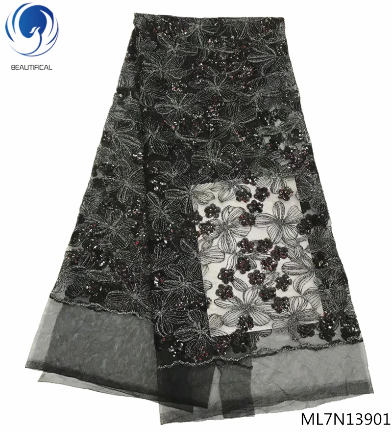 Beautifical sequin lace fabrics french tulle lace fabrics black sequins tulle laces for bridal dress 5yards/lot ML7N139 
Beautifical sequin lace fabrics french tulle lace fabrics black sequins tulle laces for bridal dress 5yards/lot ML7N139