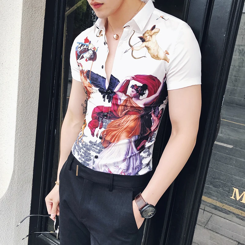 Casual Clothing Mens Summer Streetwear Shirt Chemise Homme Manche Longue Brand Short Sleeve Floral Shirts Men Camisa Masculina
Casual Clothing Mens Summer Streetwear Shirt Chemise Homme Manche Longue Brand Short Sleeve Floral Shirts Men Camisa Masculina