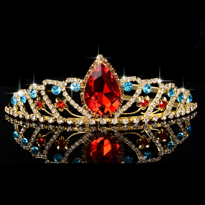 Princess Crown Diadem Big Pear Crystal Gold Headdress Head Colorful Bridal Tiara Red Heart Flowers Prom Wedding Hair Jewelry
Princess Crown Diadem Big Pear Crystal Gold Headdress Head Colorful Bridal Tiara Red Heart Flowers Prom Wedding Hair Jewelry