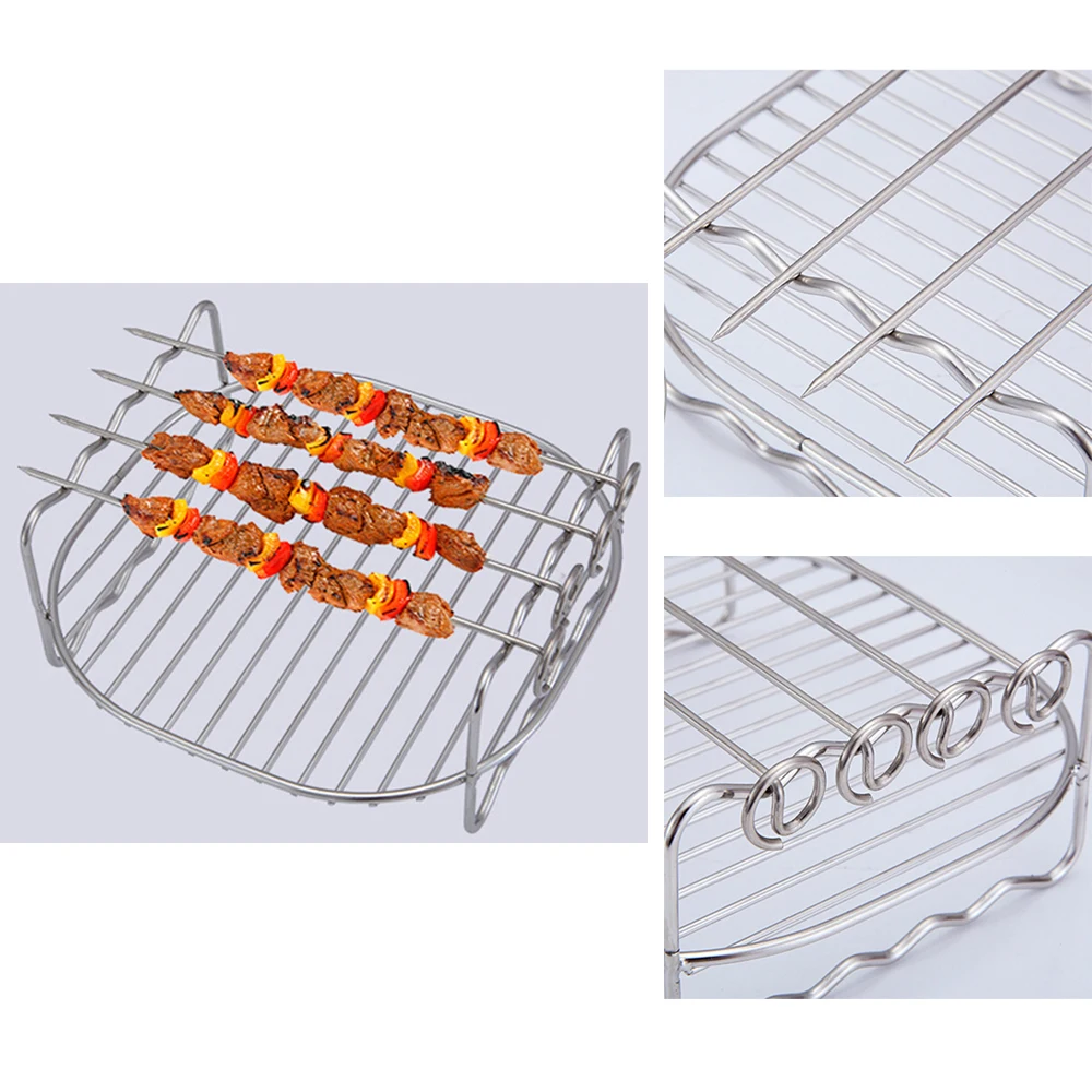 Non-Stick Stainless Steel BBQ Accessory Chicken Duck Holder Rack Grill Stand Roasting Rib Double Layer Rack Skewers Baking Tray
Non-Stick Stainless Steel BBQ Accessory Chicken Duck Holder Rack Grill Stand Roasting Rib Double Layer Rack Skewers Baking Tray