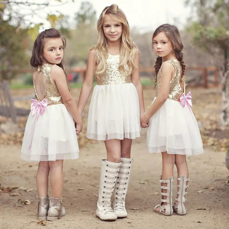 Emmababy Kid Sequins Baby White Cotton Sleeveless Knee-Length Flower Girl Dress Bow Backless Party Gown Bridesmaid Dresses 3-10Y
Emmababy Kid Sequins Baby White Cotton Sleeveless Knee-Length Flower Girl Dress Bow Backless Party Gown Bridesmaid Dresses 3-10Y