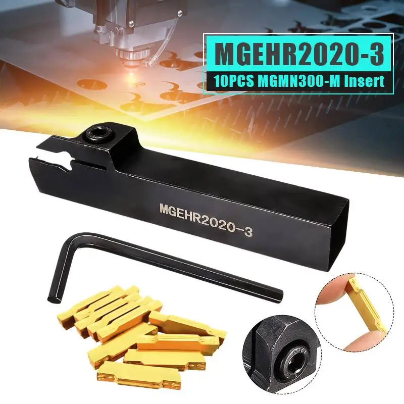 MGEHR2020-3 Lathe External Grooving Cut Borning Bar Turning Tool Holder + 10PCS MGMN300-M Carbide Insert 3mm Width
MGEHR2020-3 Lathe External Grooving Cut Borning Bar Turning Tool Holder + 10PCS MGMN300-M Carbide Insert 3mm Width